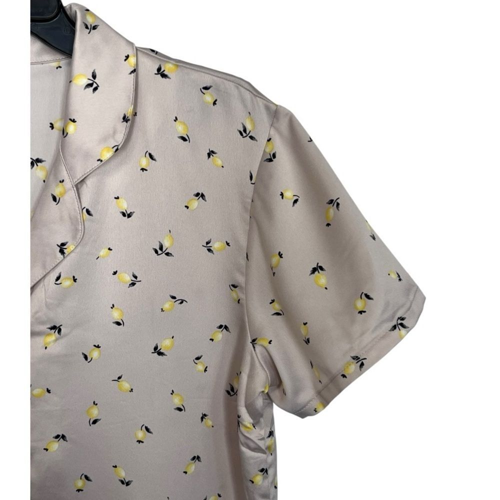 Flora Nikrooz | Katrina Lemon Pajama Satin‎ Top Size M - Picture 2 of 6